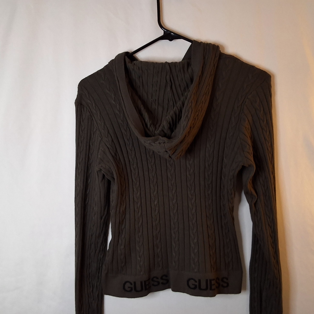 Guess Olive Cable Knit Zip Hoodie - Picture 4 of 10